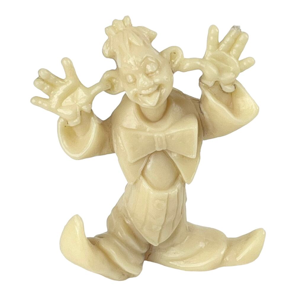 VTG Miniature CLOWN FIGURINE 2.25" Hard Cream Plastic Decor Cake Topper HongKong